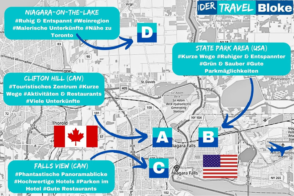 Niagarafälle Kanada oder USA? Hotels, Unterkünfte &  Niagara Tipps