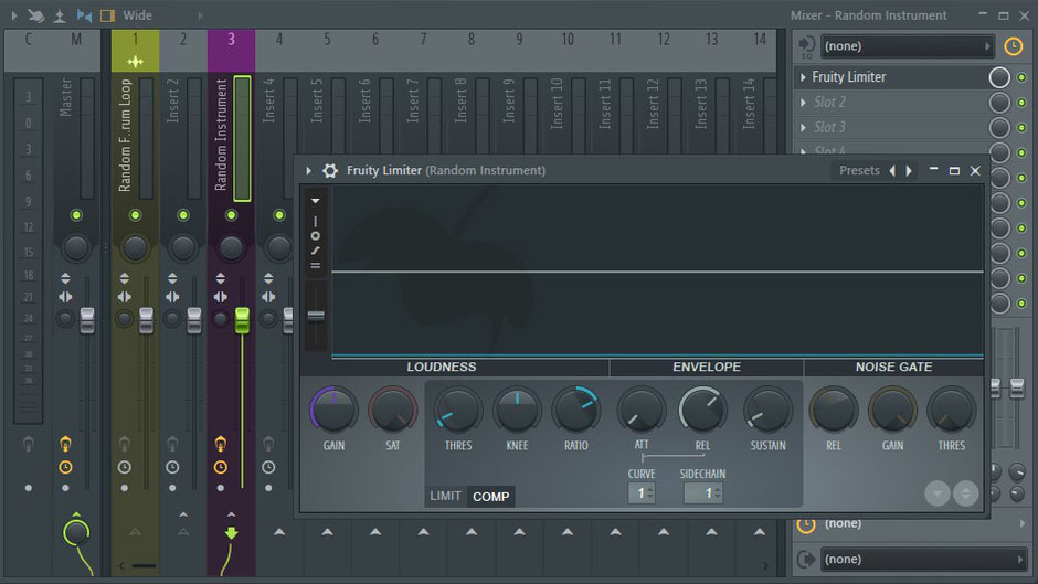 Fruity Limiter Noise gate