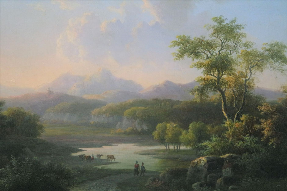 te_koop_aangeboden_een_landschaps_schilderij_van_de_nederlandse_kunstschilder_willem_de_klerk_1800-1876