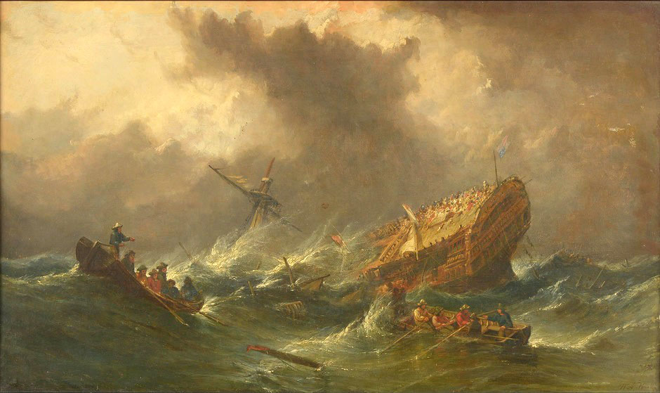 te_koop_aangeboden_een_marine_kunstwerk_van_de_engelse_kunstschilder_william_adolphus_knell_1801-1875
