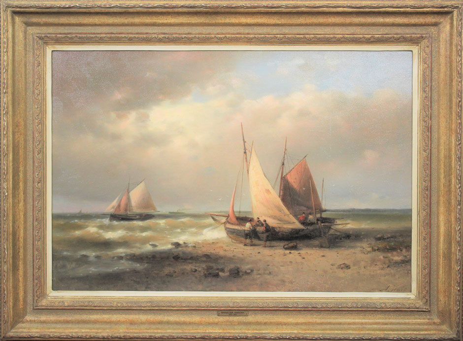 te_koop_aangeboden_een_prachtig_zee_gezicht_met_vissersboten_van_de_nederlandse_kunstschilder_abraham_hulk_1813-1897