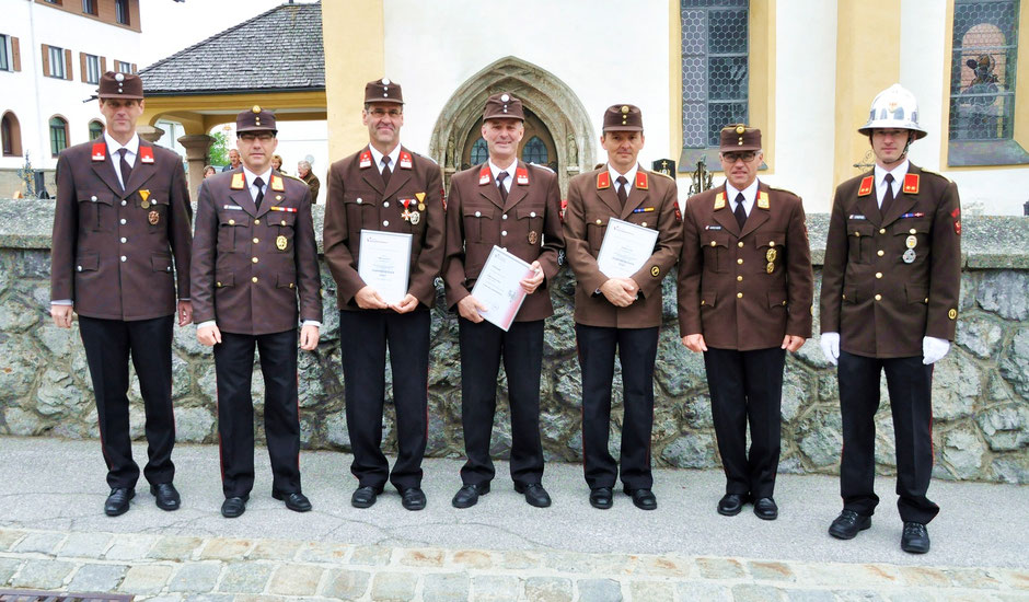 v.l.: Hansjörg Peer, Walter Stockner, Gerold Zitt, Gerhard Siller, Walter Fuß, Reinhard Kircher, Georg Crepaz
