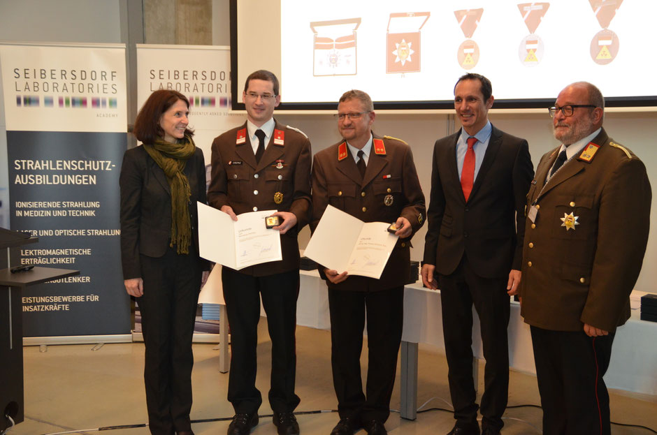 Dr. Martina Schwaiger (Seibersdorf Academy), OBI Georg Crepaz, OBI Ing. Mag. Thomas Pichler, PhD, Univ.-Lektor DI Johannes Neuwirth, MSc (Leitung Seibersdorf Academy), BR Ing. Wolfgang Aspekt