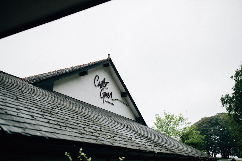 shot of the castle green wedding venue sign