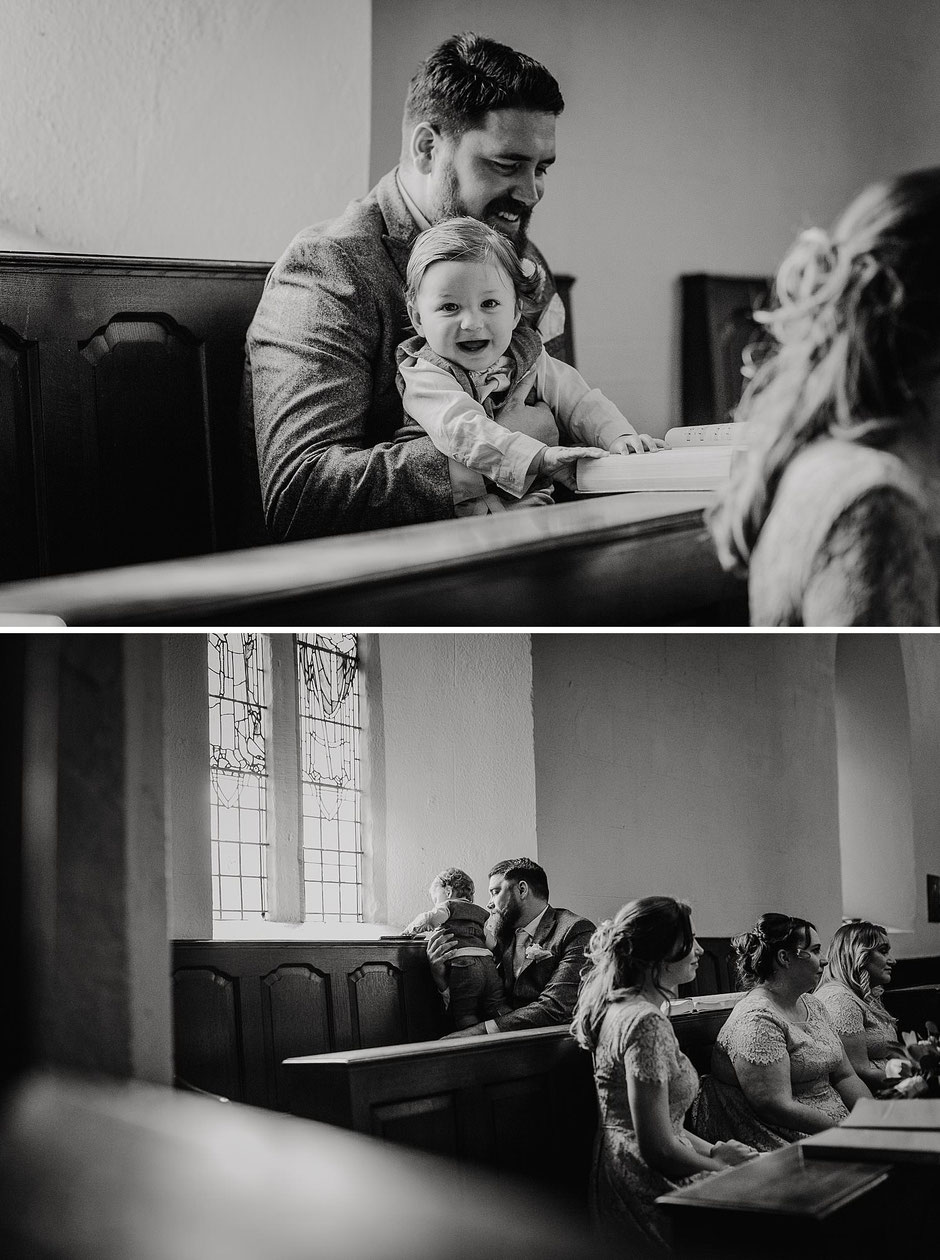 black and white photographs of a little boy during a church ceremontu