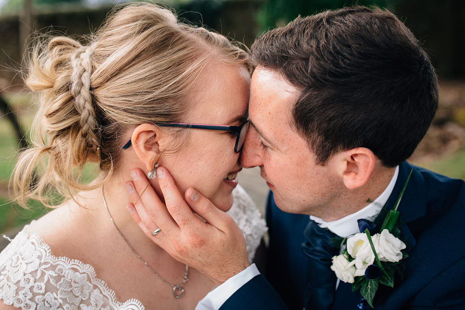intimate portrait of a bride and groom at ribby hall