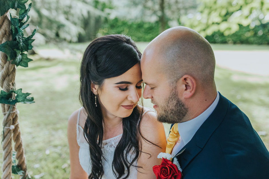 intimate portrait of a bride and groom