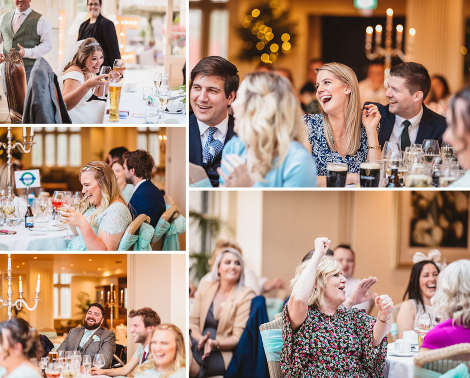 a collection of photographs of weddings guests at Mitton Hall