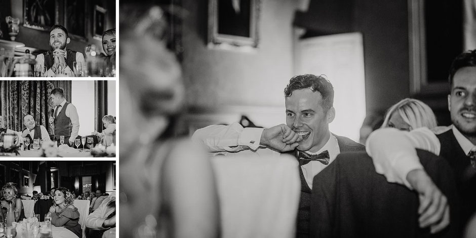 black and white photographs of speeches at Knowsley hall