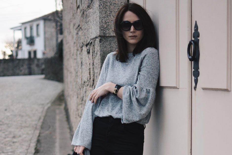 pull maille manches évasées zara