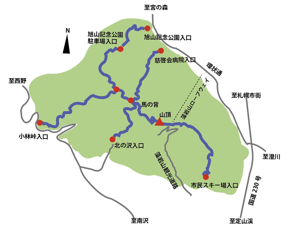 藻岩山登山道一覧（もいわ暮らし）