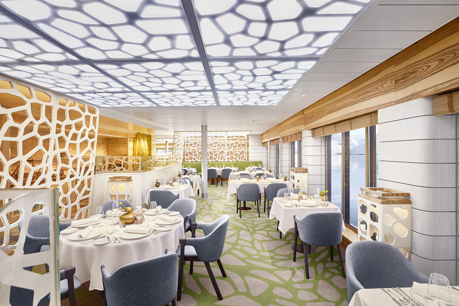 Speisesaal an Bord der Hanseatic Schiffe ©Hapag Lloyd Cruises