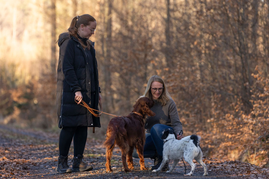 Hundetraining Bad Zwesten, Lea Eisenacher mit Kundin im Einzelcoaching