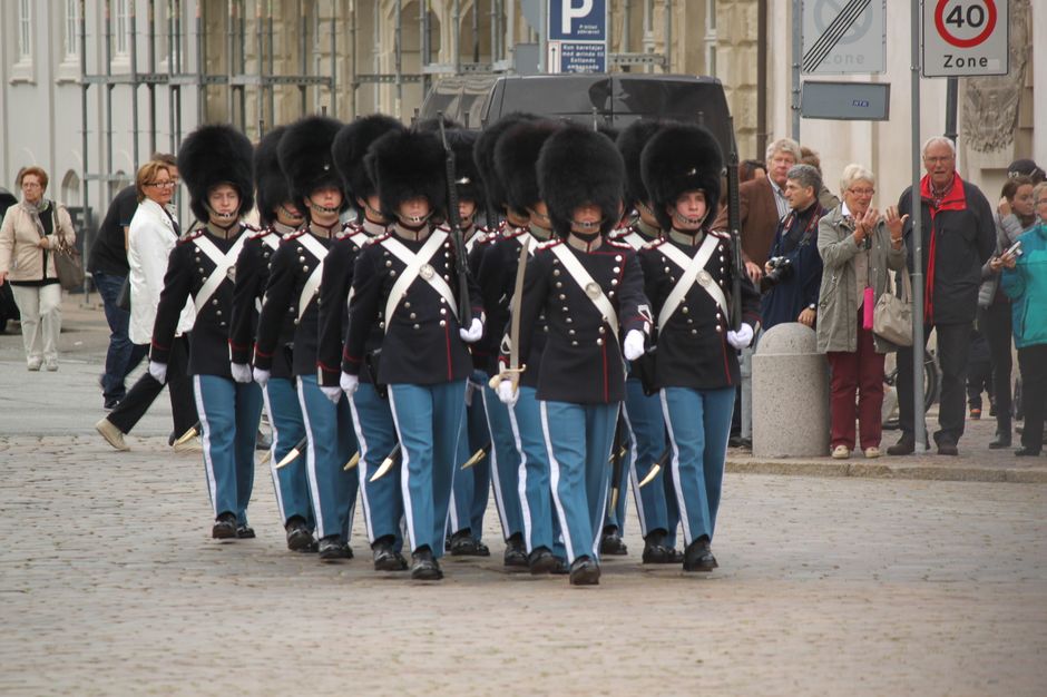 Change of the guards in Copenhagen, Danish military 