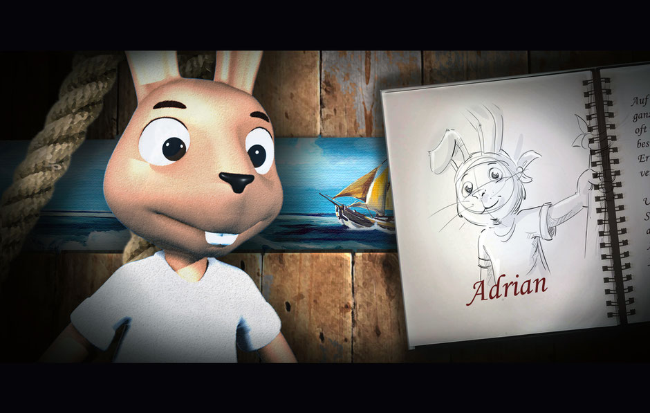 Pirate Hare Adrian, TV-series, character design, concept art, drawing