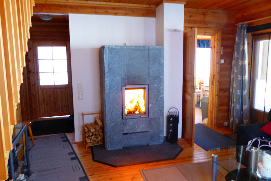 Kaminofen Wohnzimmer Blockhaus