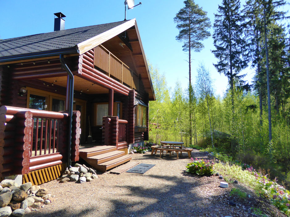 Blockhaus Finnland Sommer