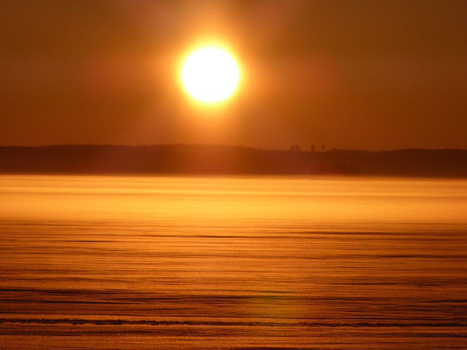 Winter See Sonnenuntergang Finnland