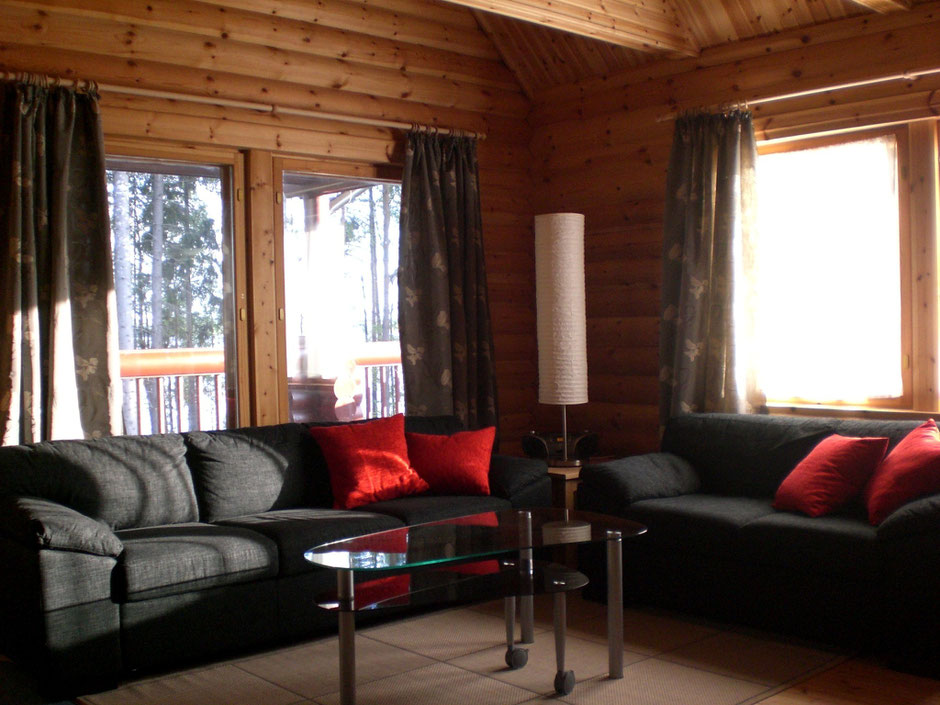 Wohnzimmer Blockhaus Finnland