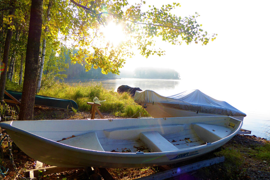 Boote See Herbst Finnland