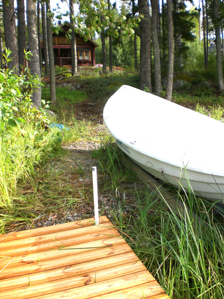 Ruderboot Blockhaus Wald Finnland