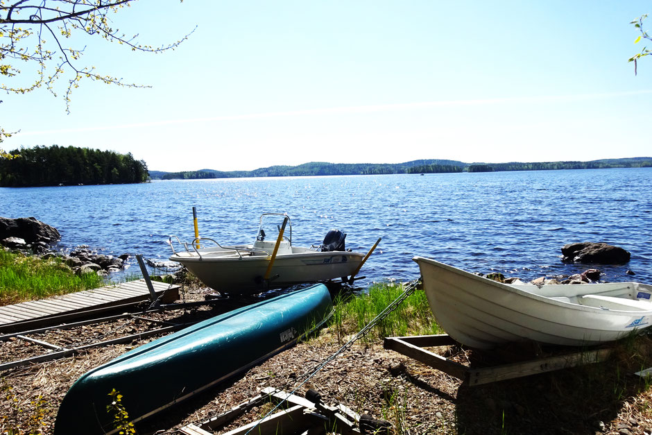 Boats shore Lake Päijänne