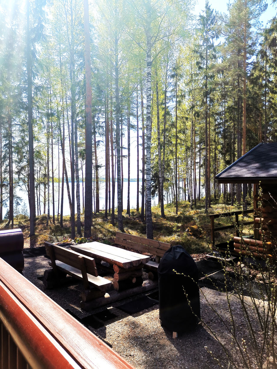 Lake Päijänne. Shore. Sauna mökki