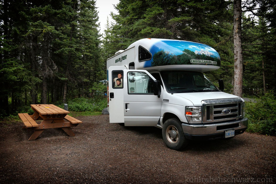 Unser Camper auf dem Bow Valley Campground