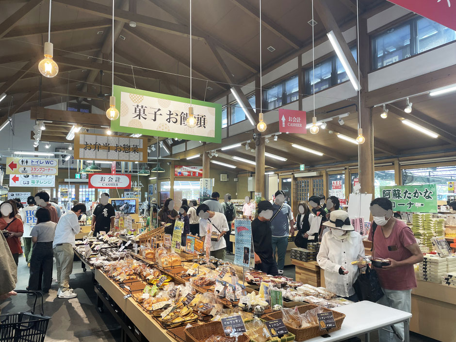 道の駅阿蘇　通路幅を広くしお客様の回遊時間を長くするプラン