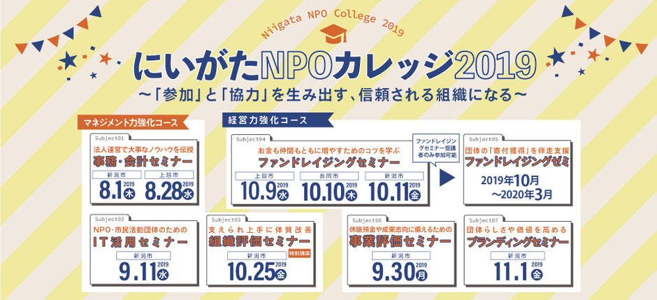 にいがたNPOカレッジ2019〜「参加」と「協力」を生み出す、信頼される組織になる〜