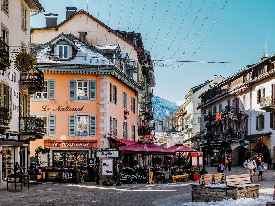 Place Balmat in Chamonix (French Alps, Alpes françaises)