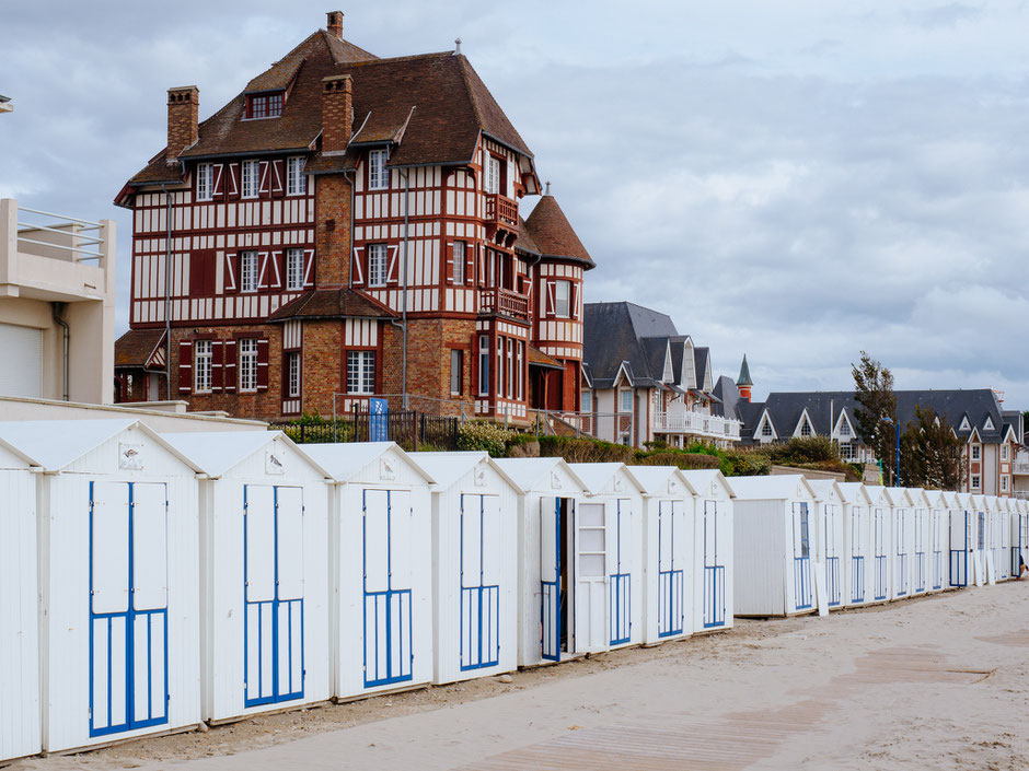 Wooden cabans on the beach