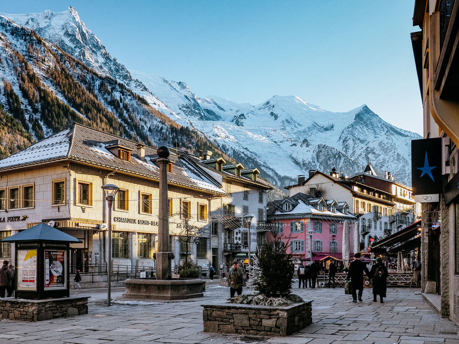 Place Balmat in Chamonix (French Alps, Alpes françaises)