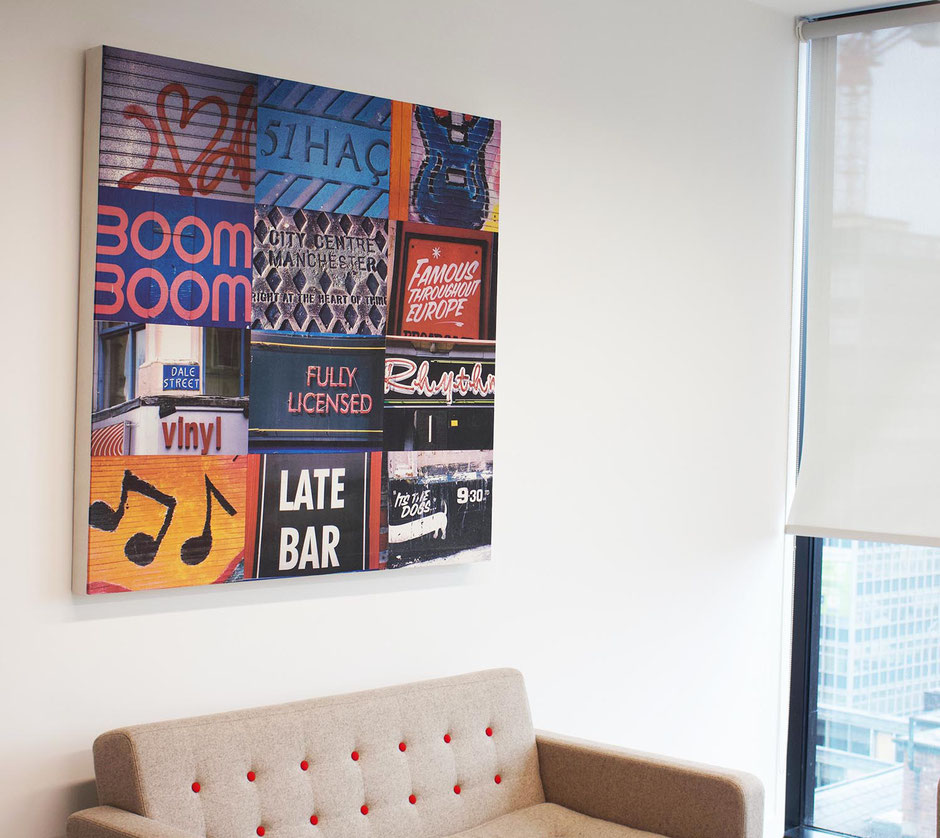 boom boom manchester music scene canvas wall art