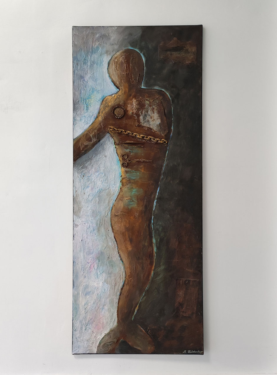 Anne Freudenberger, o.T. Acryl/Öl auf Leinwand, 70x175 cm