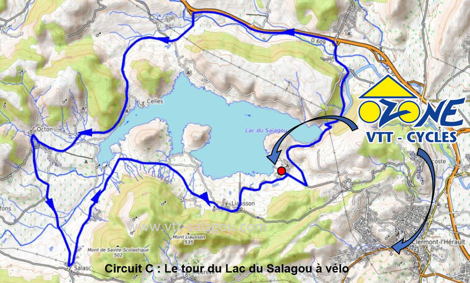 circuit vélo Hérault Lac du Salagou vélo électrique oenotourisme vignoble coteaux du Languedoc  terrasses du Larzac 