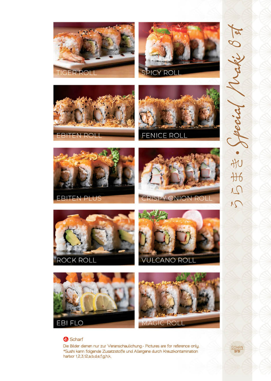 Gohan Speisekarte: Rolls und Ebiten