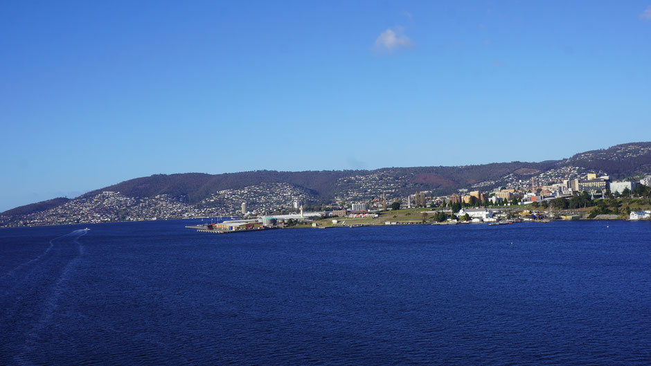 Blick zurück auf Hobart ...