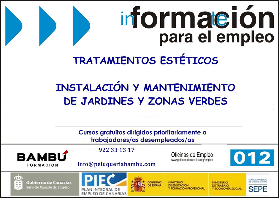 Formación para el empleo: Tratamientos estéticos e instalación y mantenimiento de jardines y zonas verdes en Formación Bambú