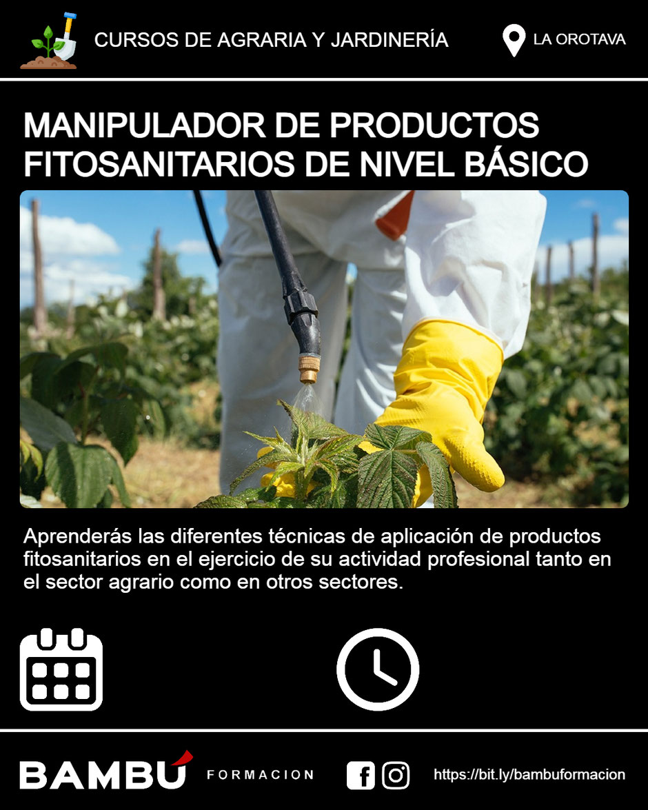 Curso de manipulador de productos fitosanitarios de nivel básico en Tenerife