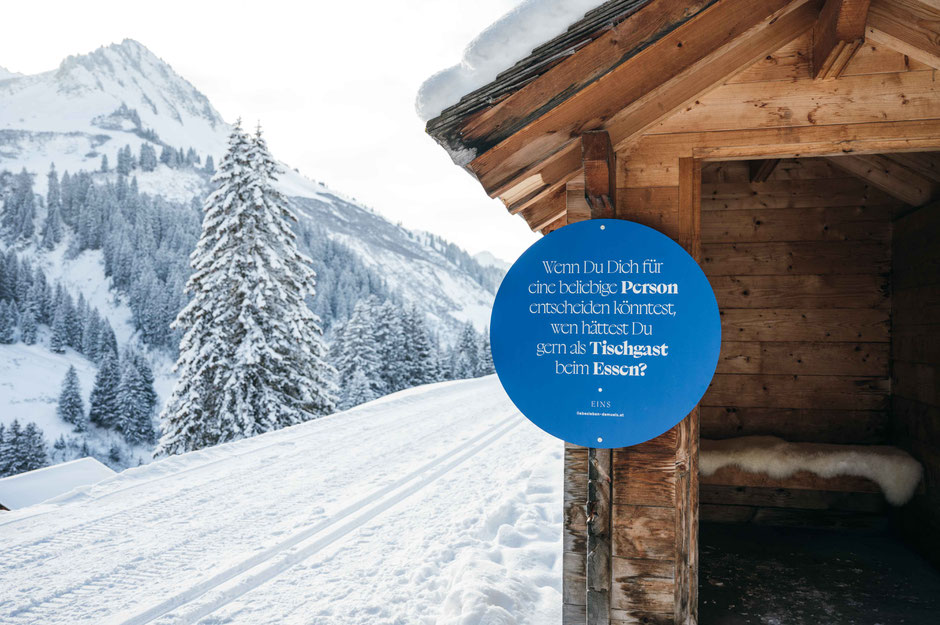 Liebeswanderweg - Winterwanderung in Damüls/Bregenzerwald/Vorarlberg - präparierter Winterwanderweg von Unterdamüls nach Oberdamüls, Wandertipp von #mountainhideaways ©Marika Unterladstätter