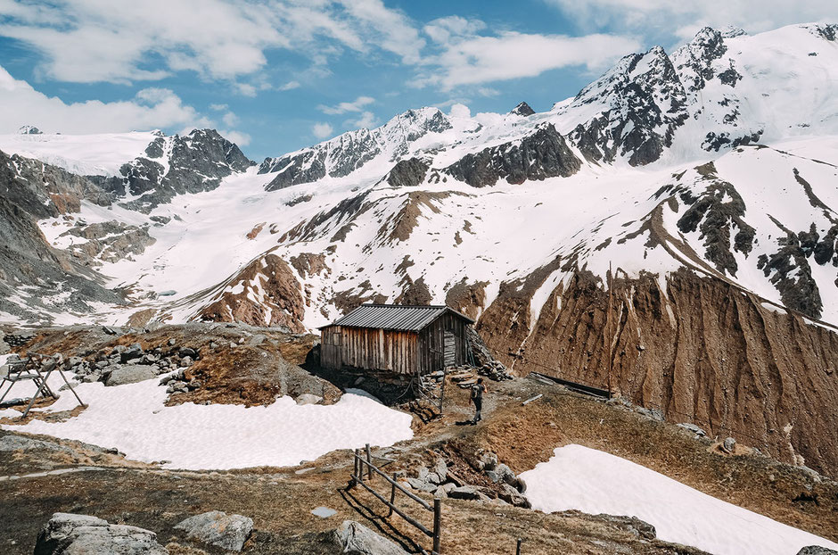 Weißkugelhütte (Bergstation der Materialseilbahn)