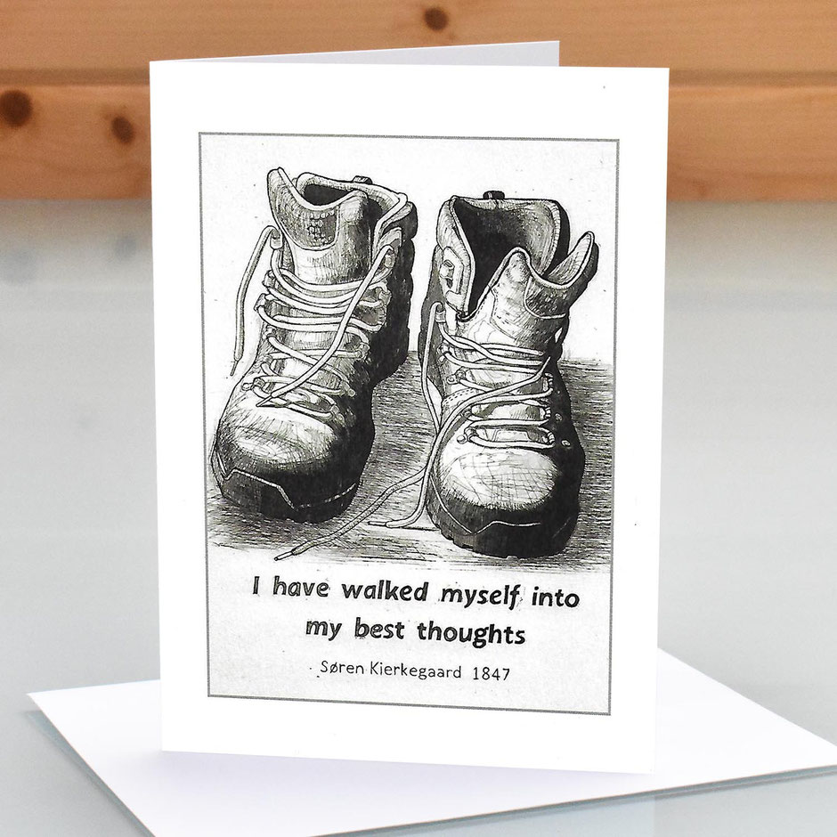 walking boots card for hikers & walkers