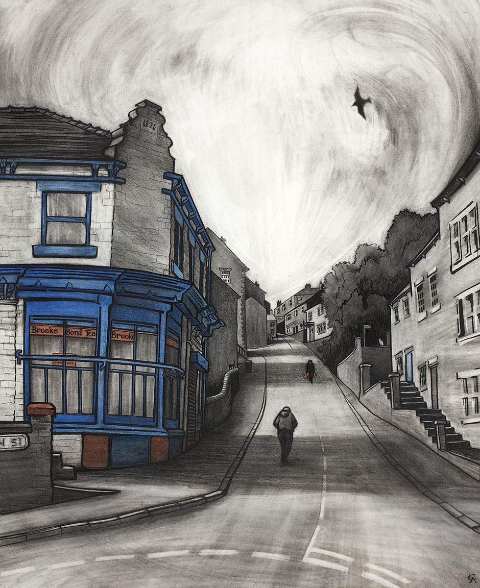 corner shop wall art print New Mills Derbyshire