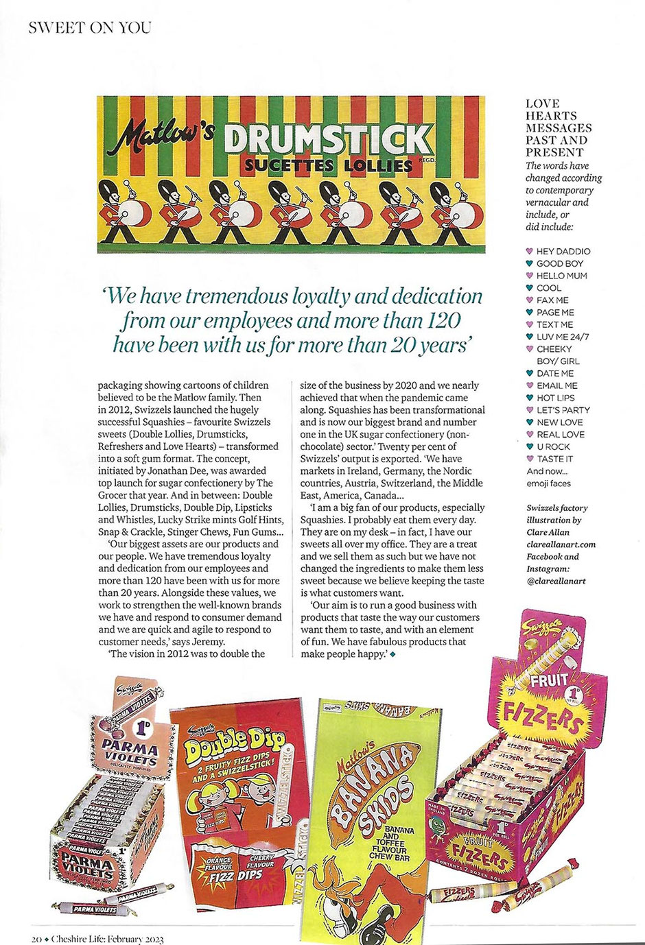 Cheshire Life Magazine article feature Clare Allan Art February 2023 Page 4