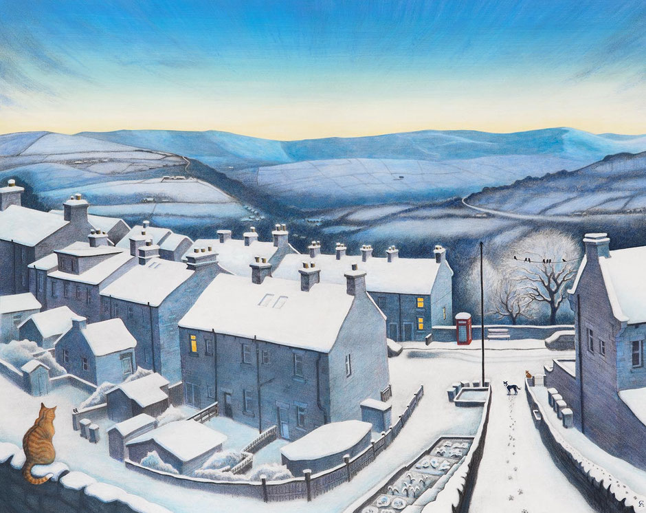 winter snowscape New Mills Derbyshire