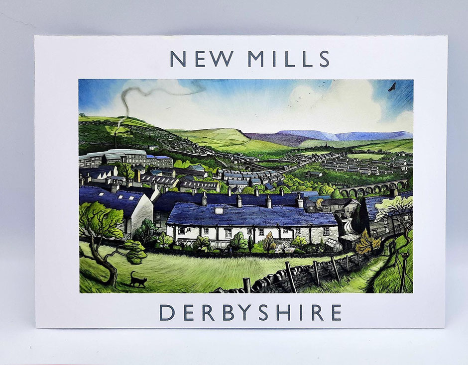 derbyshire art postcard