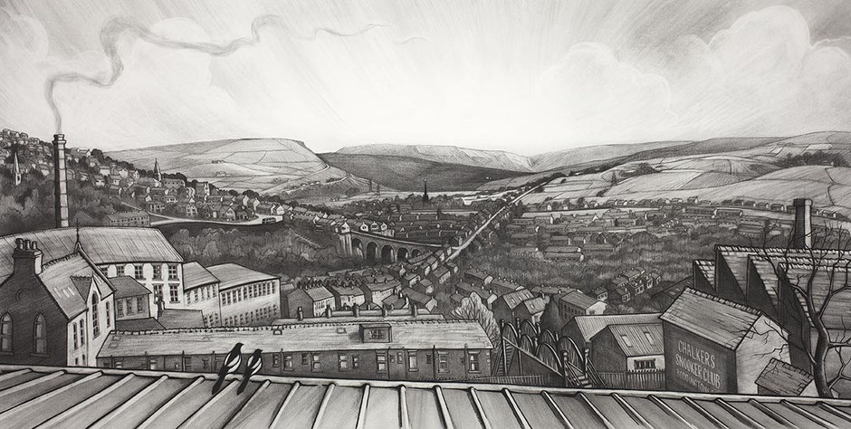 kinder scout high peak derbyshire new mills town panaroma the torrs fine art print goyt valley