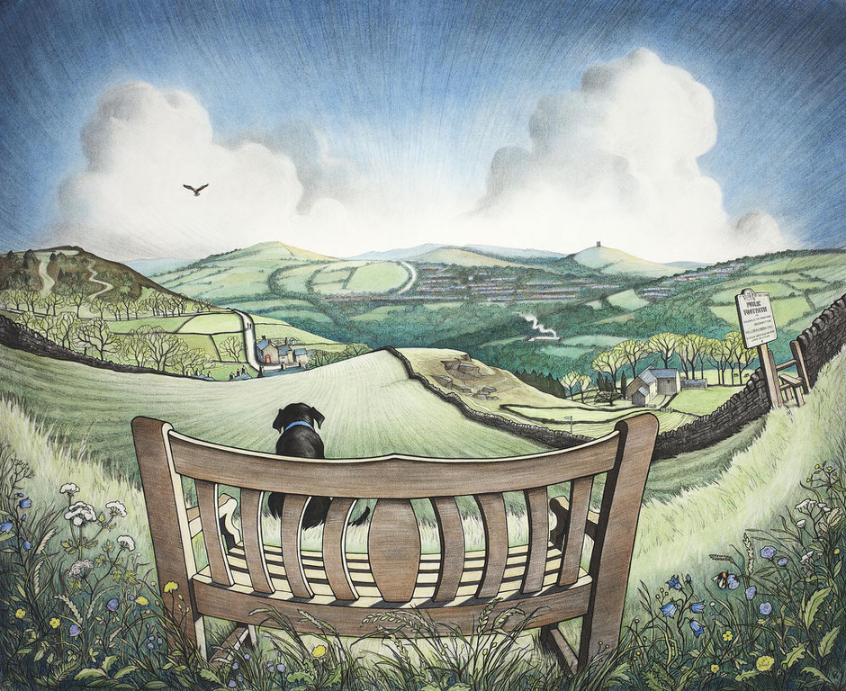 peggys pew derbyshire art print brookbottom high peak