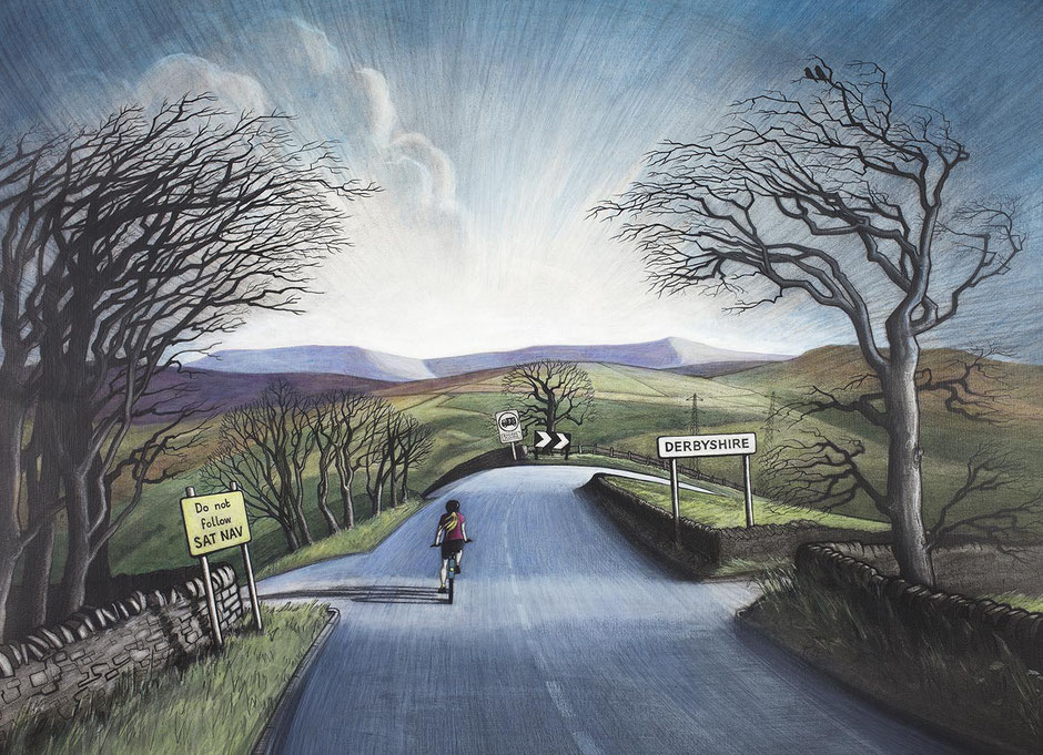 cycling wall art print Derbyshire and the Peak District